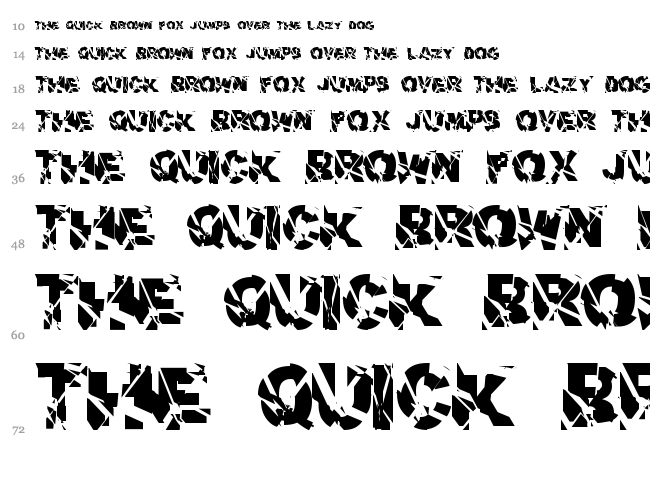 Aerial Demented font waterfall